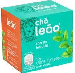 Chá sabor hortelã caixa com 10 sachês - Leão