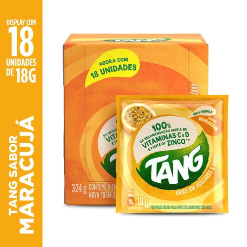 Refresco em pó sabor maracujá caixa com 18 unidades de 18g - Tang