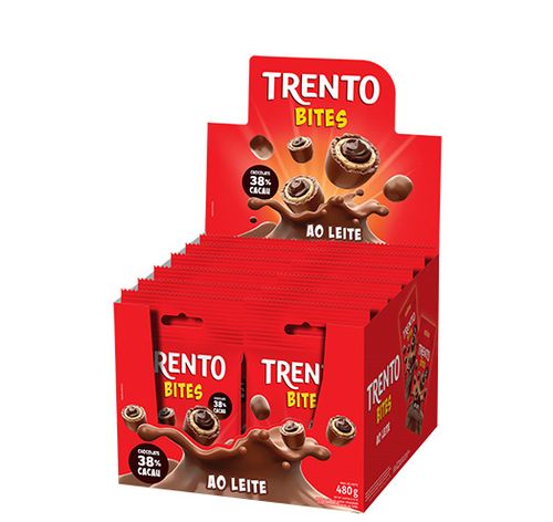 Chocolate ao Leite caixa com 12 unidades de 40g - Trento Bites