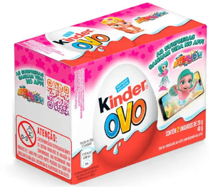 Chocolate ao leite com recheio ao leite 2 unidades de 20g - Kinder Ovo menina