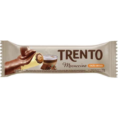 Chocolate com dupla cobertura e recheio de mocaccino com 32g - Trento