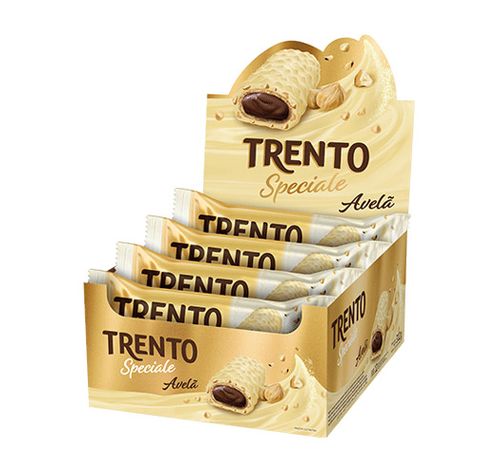 Chocolate sabor Avelã e Chocolate Branco caixa com 12 unidades de 26g - Trento Speciale