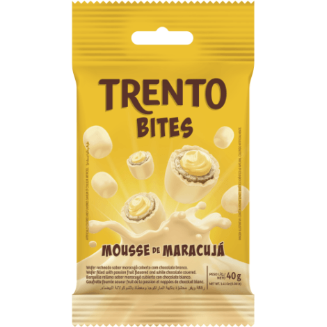 Chocolate sabor mousse de Maracujá com 40g - Trento Bites