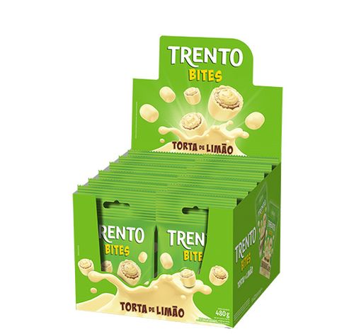 Chocolate sabor Torta de Limão caixa com 12 unidades de 40g - Trento Bites