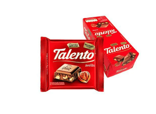 Mini barra de chocolate sabor avelã caixa com 15 unidades de 25g - Talento