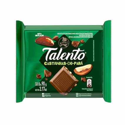 Mini barra de chocolate sabor Castanha do Pará com 25g - Talento