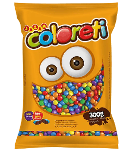 Pastilhas de chocolate confeitadas 300g - Coloreti