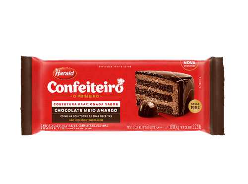 Cobertura Barra Chocolate Meio Amargo com 1,01Kg - Confeiteiro