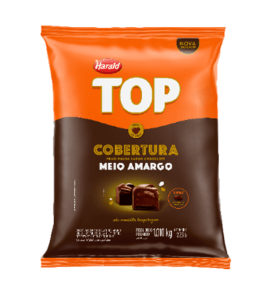 Cobertura em Gotas Chocolate Meio Amargo Pacote com 1,01Kg - Top