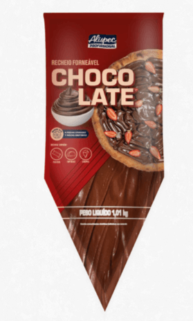 Recheio forneável sabor chocolate 1kg - Alispec