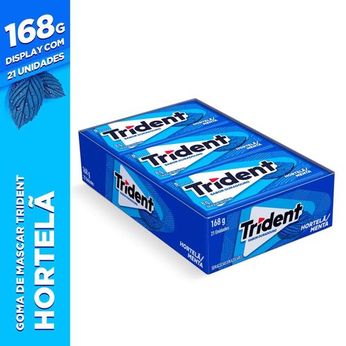 Chiclete 5S sabor Hortelã caixa com 21 unidades de 8g - Trident