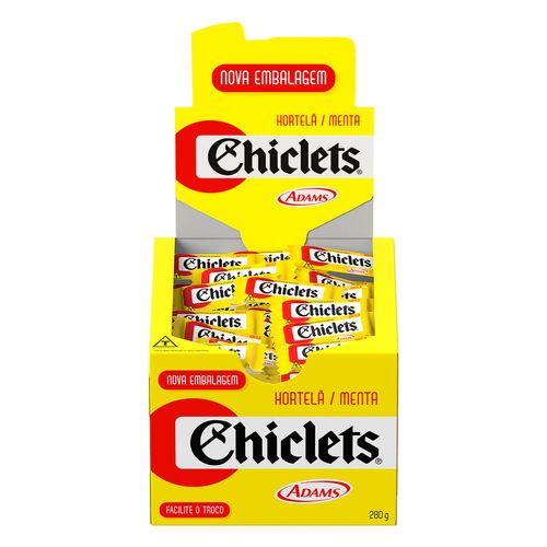 Chiclete sabor Hortelã caixa com 21 unidades de 8g - Chiclets