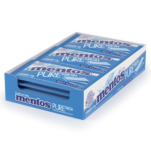 Chicletes Pure Fresh sabor Mint caixa com 15 unidades de 8,5g - Mentos