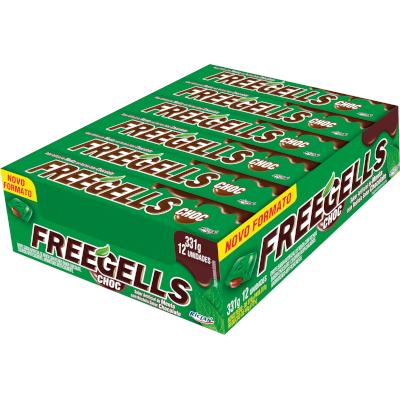 Drop's de bala sabor chocolate com menta caixa com 12 unidades - Freegells