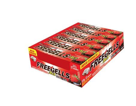 Drop's sabor morango 3X1 com recheio de chocolate caixa com 12 unidades - FreeGells