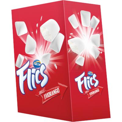 Goma de mascar sabor Morango 208g - Flic's