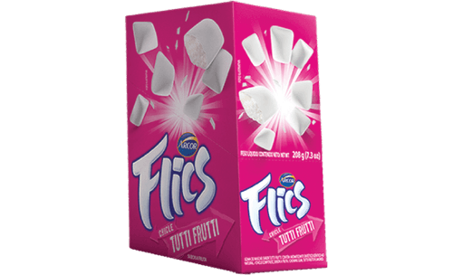 Goma de mascar sabor Tutti-Frutti 208g - Flic's