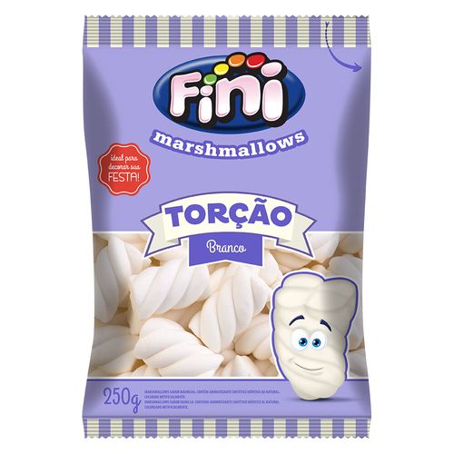 Marshmallow torção branco pacote com 250g - Fini