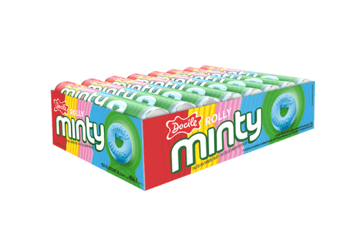 Pastilha Rolly Minty sabor fruit caixa com 16 unidades de 29g - Docile