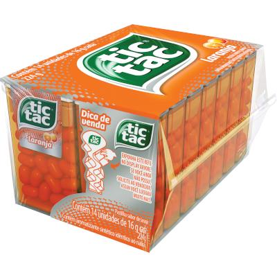 Pastilhas sabor Laranja caixa com 14 unidades de 14,5g - Tic Tac