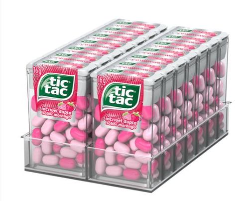 Pastilhas sabor Morango caixa com 14 unidades de 14,5g - Tic Tac