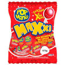 Pirulito Maxxi sabor Morango Pacote com 672g - Pop Mania