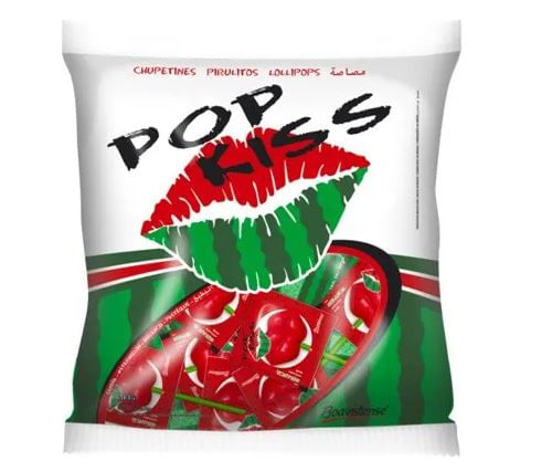 Pirulito sabor melancia pacote com 500g - Pop kiss