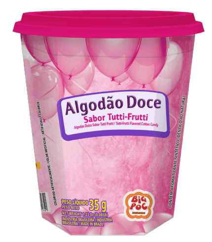 Pote de algodão doce sabor tutti frutti 35g - Big Poc