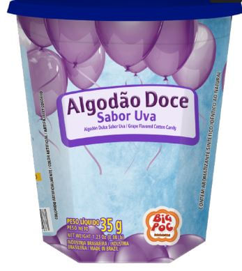 Pote de algodão doce sabor uva 35g - Big Poc