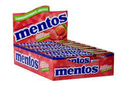 Stick de bala mastigável sabor frutas vermelhas caixa com 16 unidades de 37,5g - Mentos