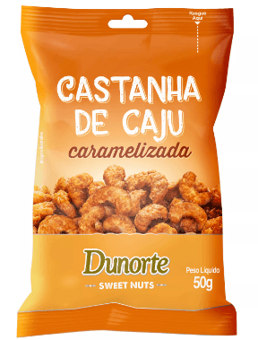 Castanha de caju caramelizada com 50g - Dunorte