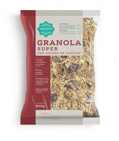 Granola super sem adição de açúcar 800g - Alquimya