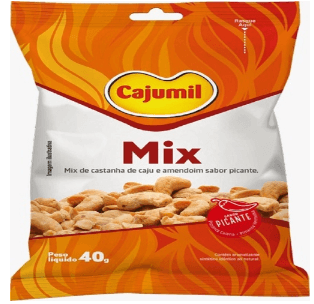 Mix de castanha de caju e amendoim sabor picante com 40g - Cajumil