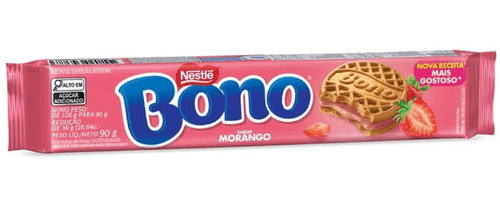 Biscoito Recheado sabor Morango com 90g - Bono