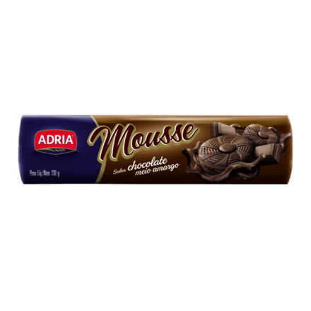 Biscoito Recheado sabor Mousse de chocolate Meio Amargo com 130g - Adria