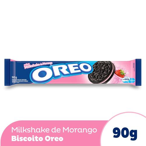 Biscoito Sabor Milkshake de Morango Recheado Pacote com 90g - Oreo