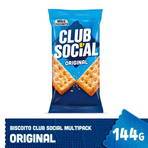 Biscoito sabor original pacote com 6 unidades de 24g - Club Social