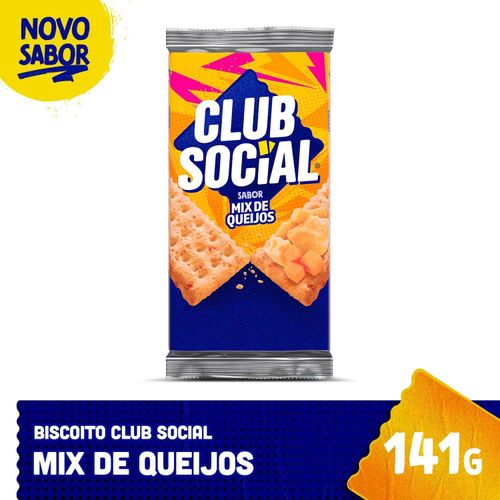 Biscoito sabor Queijo pacote com 6 unidades de 23,5g - Club Social