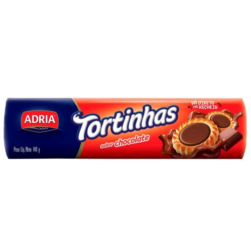 Biscoito tortinhas sabor Chocolate 140g - Adria