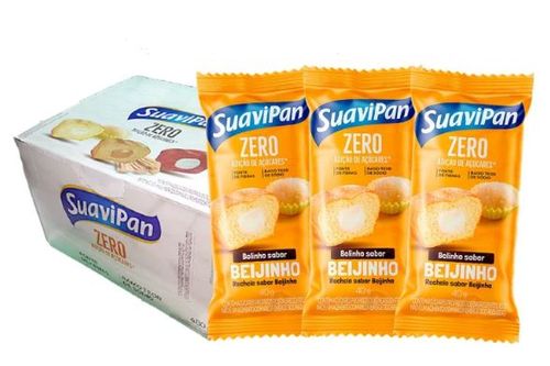 Bolinho Zero sabor Beijinho caixa com 12 unidades de 40g - SuaviPan