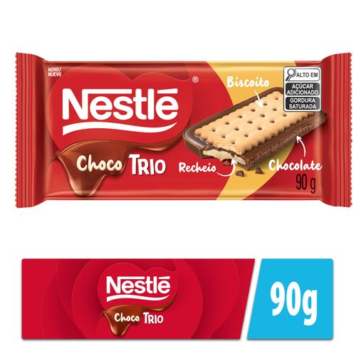 Chocolate Com Biscoito sabor Baunilha e Recheio De Amendoim  90g - Nestle