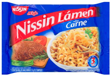 Macarrão instantâneo com tempero sabor carne - Nissin