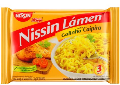 Macarrão instantâneo com tempero sabor galinha caipira - Nissin