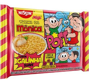 Macarrão instantâneo Turma da Mônica com tempero sabor galinha suave - Nissin