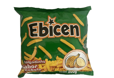 Salgadinho sabor cebola Pacote com 200g - Ebicen