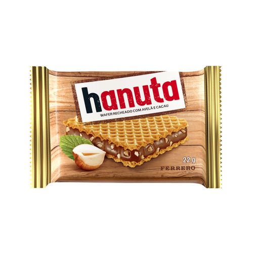 Wafer recheado com creme de avelã com cacau 22g - Hanuta