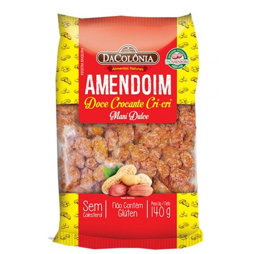 Amendoim doce crocante cri-cri Pralinê 140g - Da Colônia