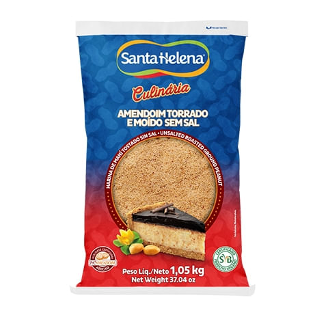 Amendoim torrado e moído sem sal 1kg - Santa Helena