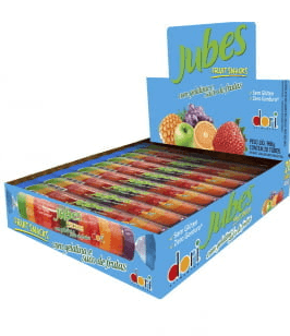 Bala de goma Jubes sabor mix tropical caixa com 20 unidades de 48g - Dori