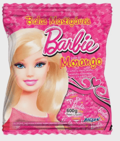 Bala mastigável Barbie  Pacote com 600g - Riclan